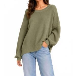 NEW COLORUSH csc johanne stitchy crew sweater in rosemary